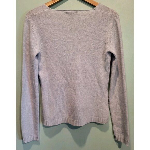 Vtg Limited Lt Purple Wool Angora Cashmere Blend V Neck Sweater Sz M - Picture 4 of 6